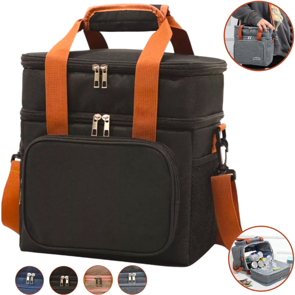 Bolsa Térmica Feminina Masculina Porta Marmita Lanche Bebida Grande Capacidade Para Piquenique Para Viagens Ao Ar Livre Na Praia