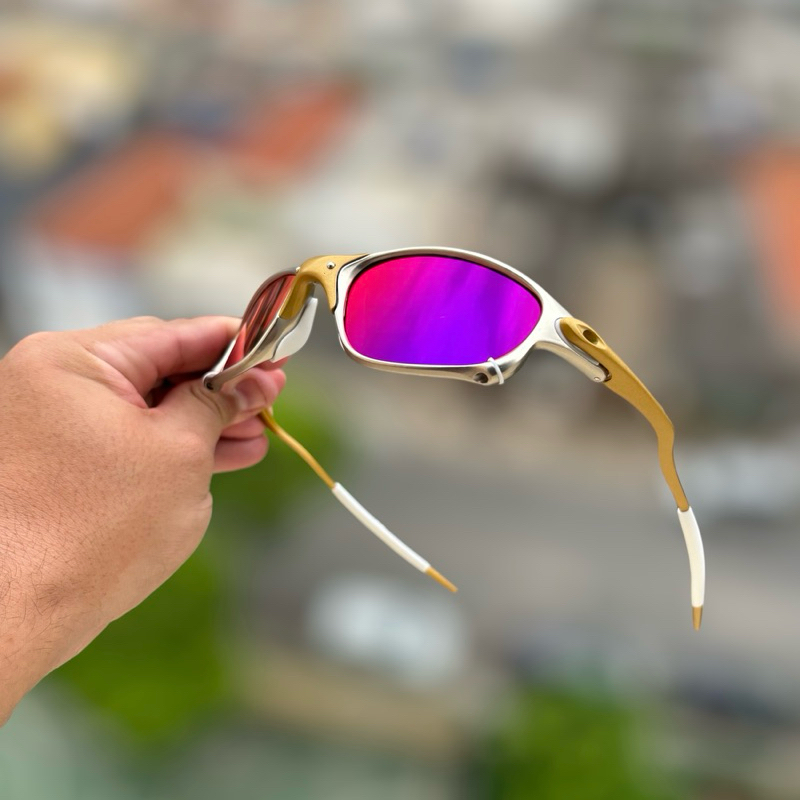 Óculos de Sol Double x 24k Lente Tanzanite Kit Branco