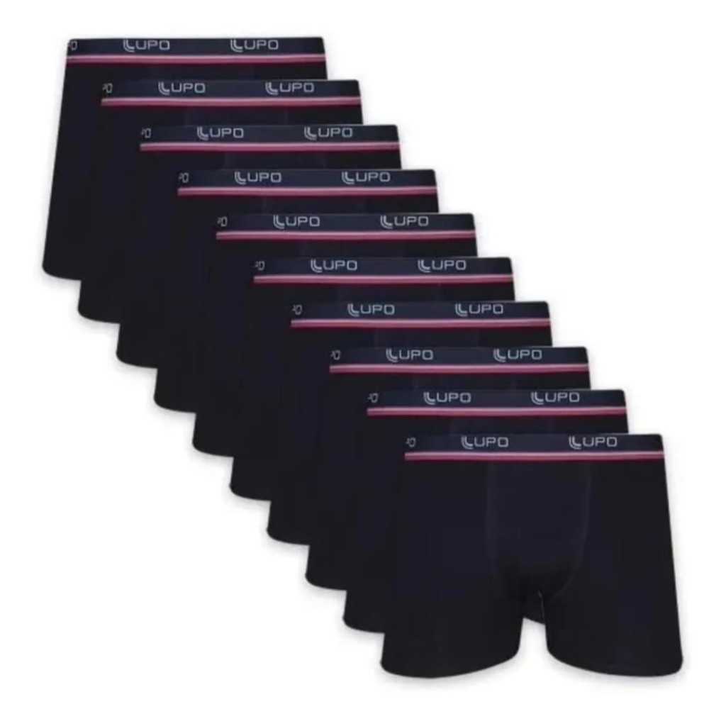 kit com10 Cuecas Boxer Box Lupo Masculina Em Algodão Cotton