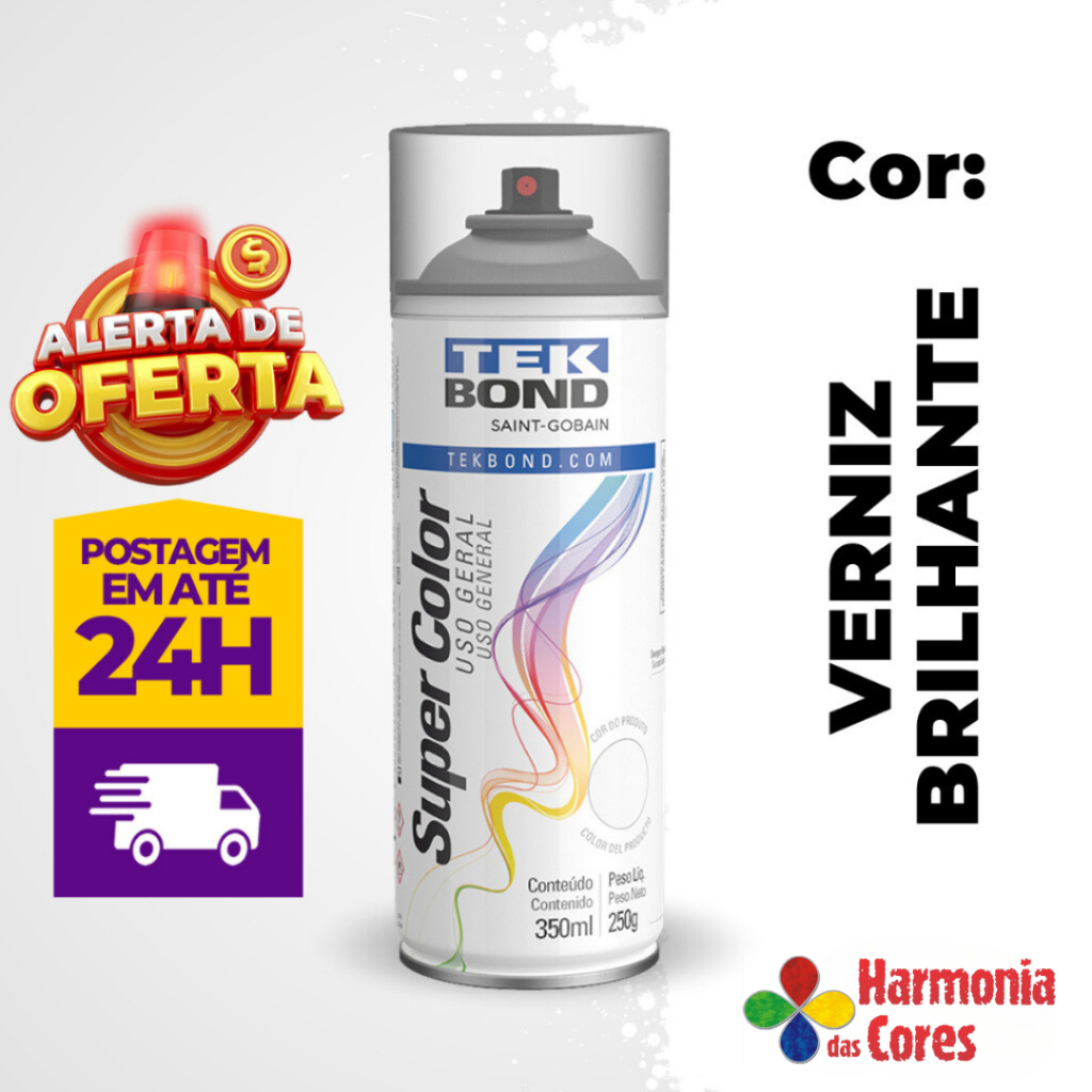 Tinta Spray Uso Geral 350ML Verniz Incolor Tekbond Top