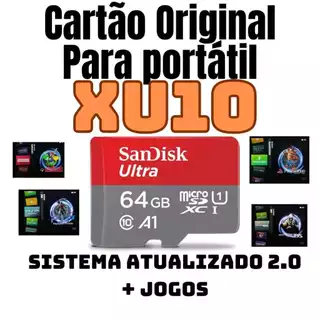 Cartão Micro Sd Original Com Sistema 2.0 + Jogos Para Console Portátil XU10 Ampown MagicX