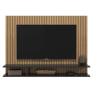 Painel Para TV Suspenso Sala / Quarto Prateleiras Nichos 50 Polegadas Smart MILÃO