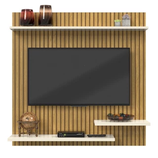 Suporte Painel Tv Quarto Sala Com Nichos Prateleira Até 32 Polegadas Madrid