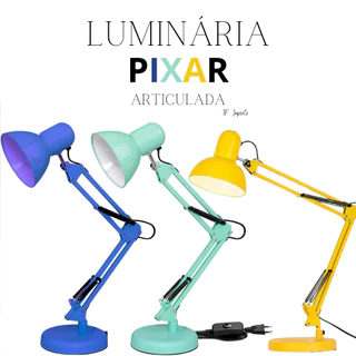 Luminária Pixar Articulada Acompanha Base e Garra Luxo