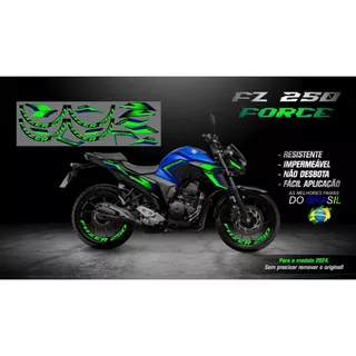 KIT FAIXAS FZ 250 2024 VERSÃO FORCE( SEM REMOVER ORIGINAL)