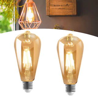 Kit 2 Lâmpadas Filamento Led Retrô Vintage 4w Quente St64