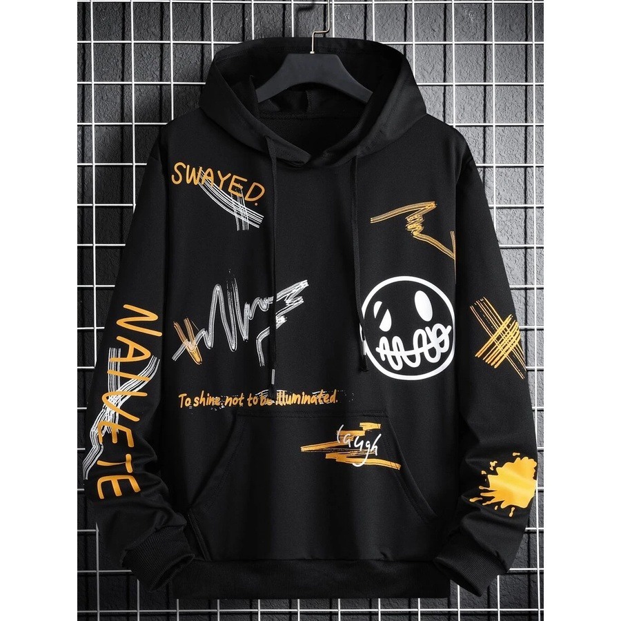 Moletom Canguru Anime Estampado Streetwear Flanelado Algodão Skatista Swayed