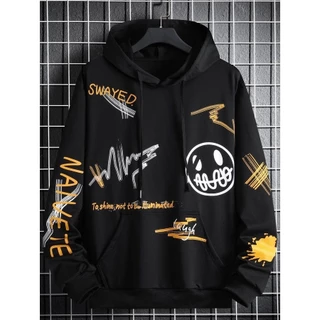 Moletom Canguru Anime Estampado Streetwear Flanelado Algodão Skatista Swayed
