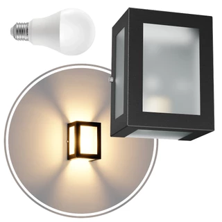 2x Arandela Externa 5 Vidros Alumínio Parede Muro + LED E27 9w MF109