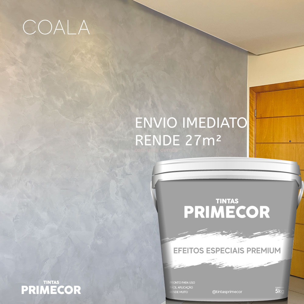 Tinta Efeito Cimento Queimado Cinza Claro 5kg Primecor Pronto para uso ...