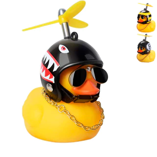 Buzina Pato Amarelo De Capacete Carro Moto Guidão Bike Com Luz Led