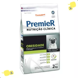 Alimento Premier Nutrição Clínica Obesidade 2Kg Ração Cães Adultos Porte Pequeno Super Premium Pet