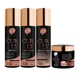 Kit Completo para cachos tratamento e cuidados para definir os cachos porosos e danificados com 4 produtos