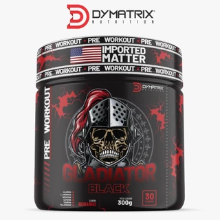 Pré Treino 300g Gladiador Black Sabor Morango c/ Creatina 200mg de Cafeína