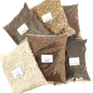 Kit 6 Insumos Substrato para Planta: Turfa, Perlita, Carolina Soil, Casca de Arroz Carbonizado, Vermiculita