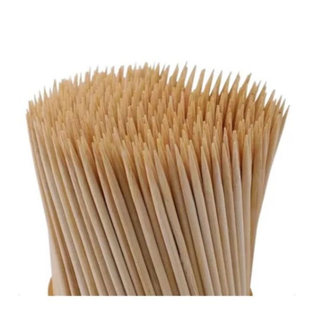 1000 Espetos De Madeira Bambu Espetinho Churrasco 25cm Natural