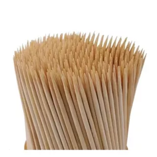 1000 Espetos De Madeira Bambu Espetinho Churrasco 25cm Natural
