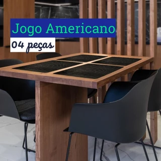 Jogo Americano Corino 4 Peças Limpa Fácil Preto