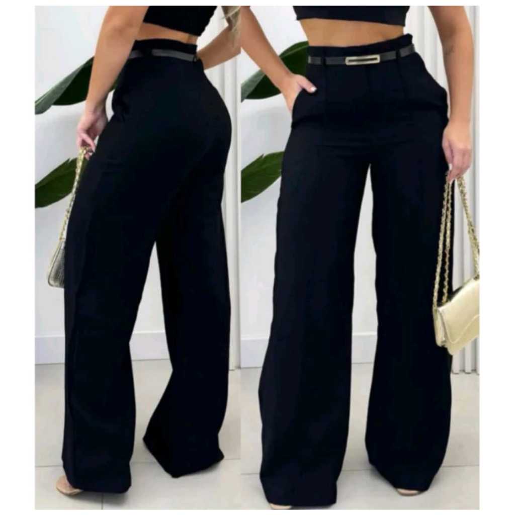 Pantalona alfaiataria com cinto