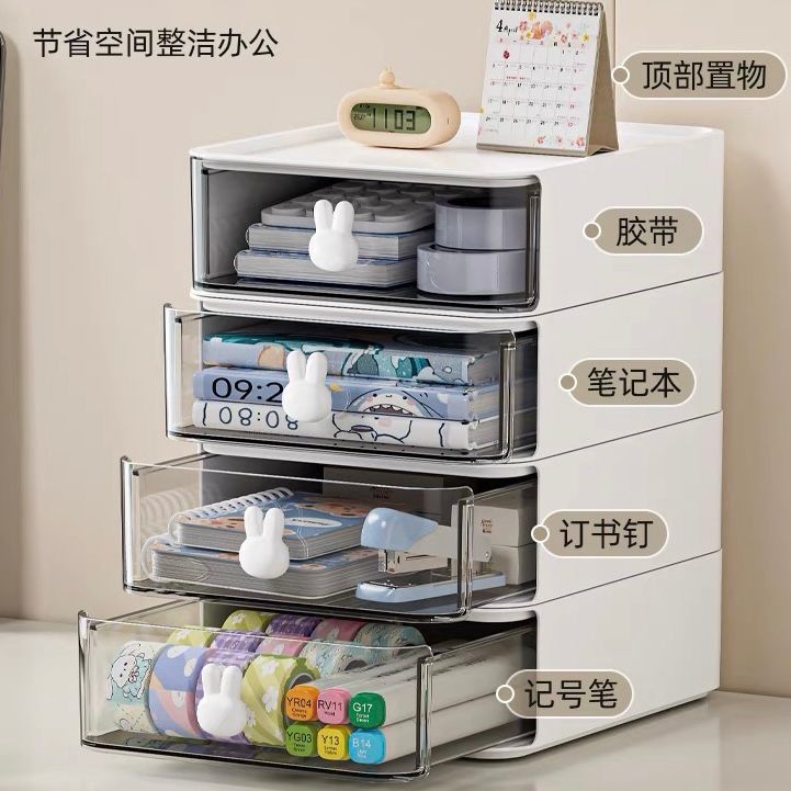 Organizador Grande Porta Coelhos Fofo Gaveta Treco Maquiagem De Mesa Pequeno Multifuncional Estilo Minimalista