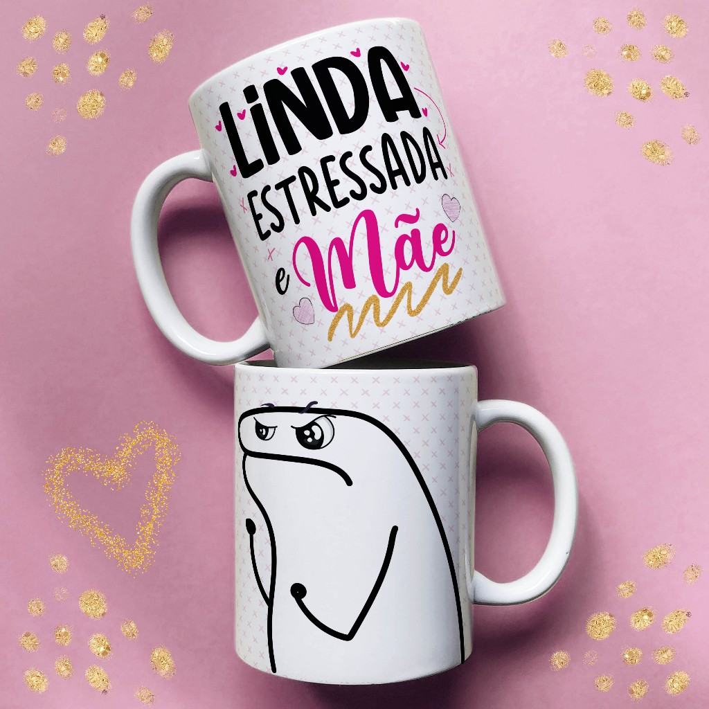 Caneca Personalizada Presente Meme Bento cake flork Dia das Mães Linda Guerreira Estressada Mãe