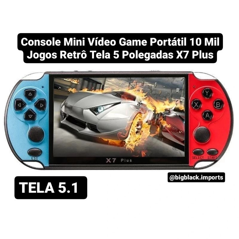 Console Mini Vídeo Game Portátil 10 Mil Jogos Retrô Tela 5