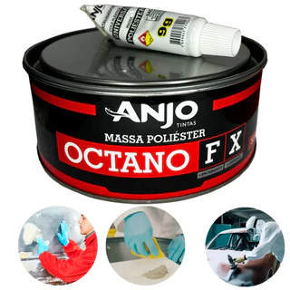 Massa Poliéster Octano Fx 500g + Catalisador 9g Para Uso Profissional - Anjo