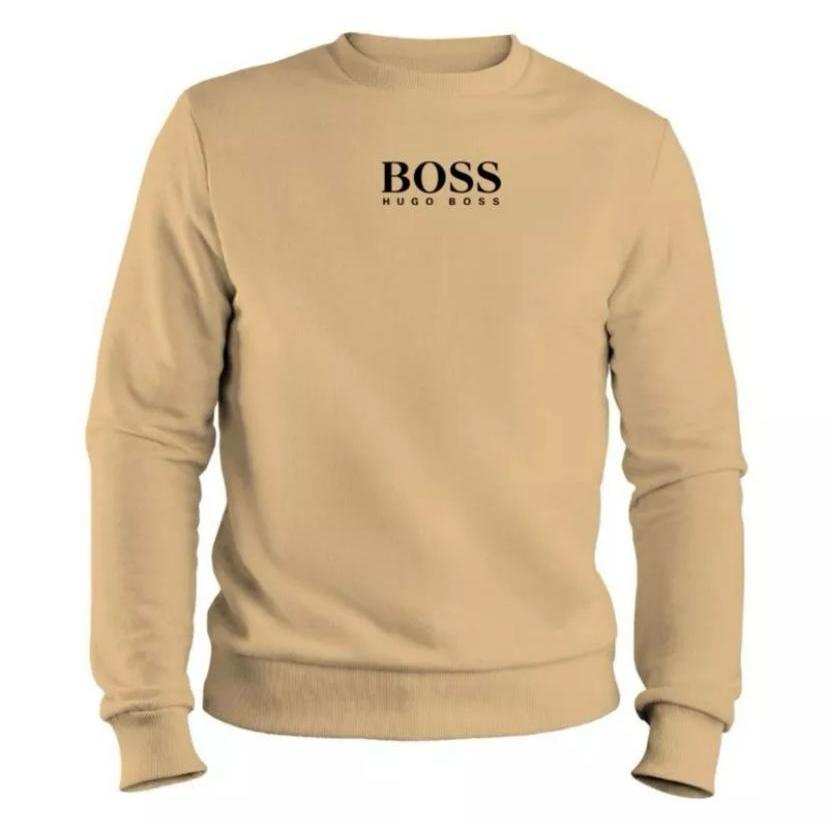 Moletom Careca Masculino Blusa de Frio Sem Capuz Flanelado