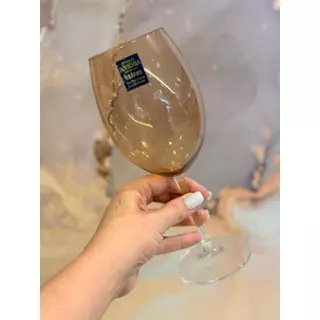 Unidade de Taça em cristal cor âmbar 580ml Bohemia