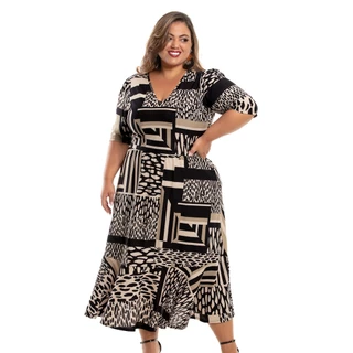 Vestido Plus size em malha crepe