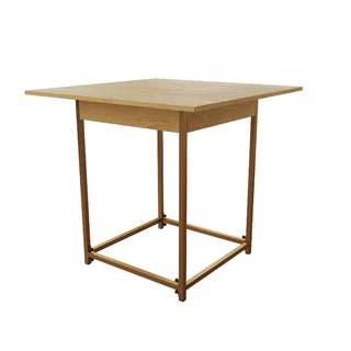 Mesa Industrial Mônaco Tampo Quadrado de Madeira 80cm Base de Ferro