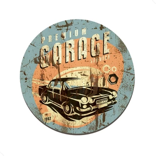 Quadro Placa Decorativa Redonda - Premium Garage 5211 em Oferta na Shopee