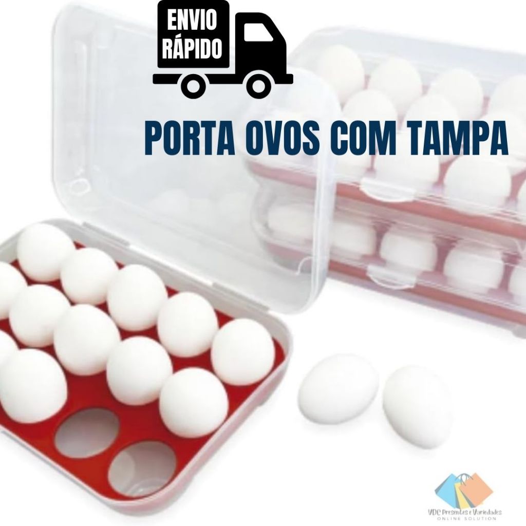 Porta Ovo Bandeja De Plástico Com 15 Unidades Organizador Geladeira