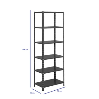 Estante 6 Prateleiras De Aço Livros Ferramentas Quarto Coz PL6 40cm profundidade
