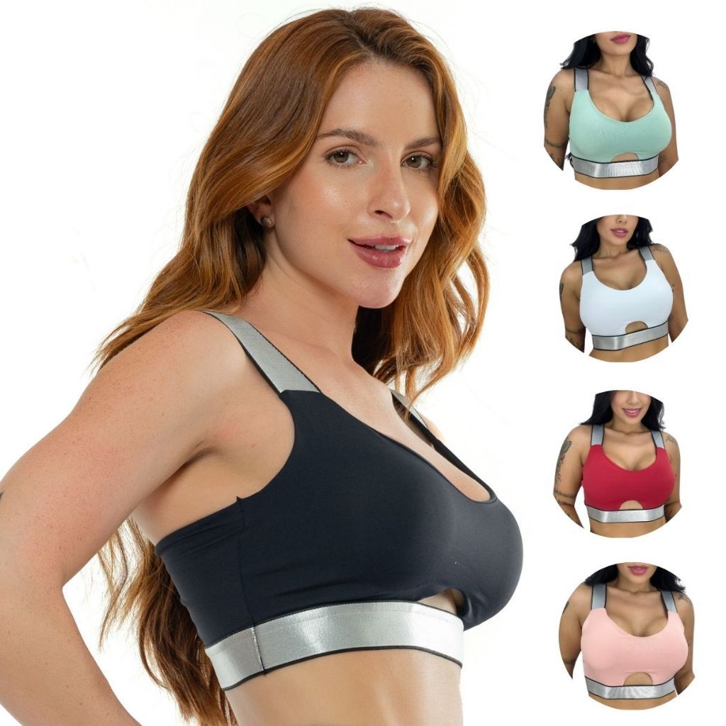 Kit 3 Top Academia Fitness KLN Modas Moda Feminina para treino