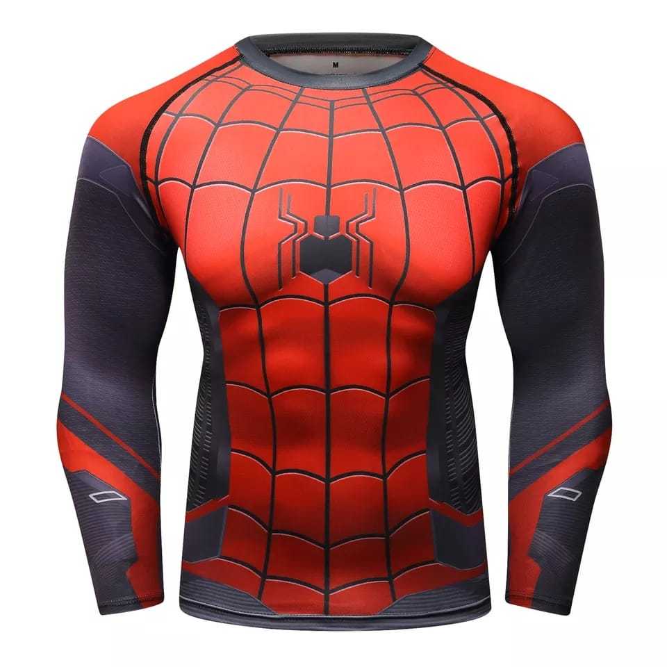 Camisa de Compressão Homem Aranha Longe de Casa Rashguard Elastano ...