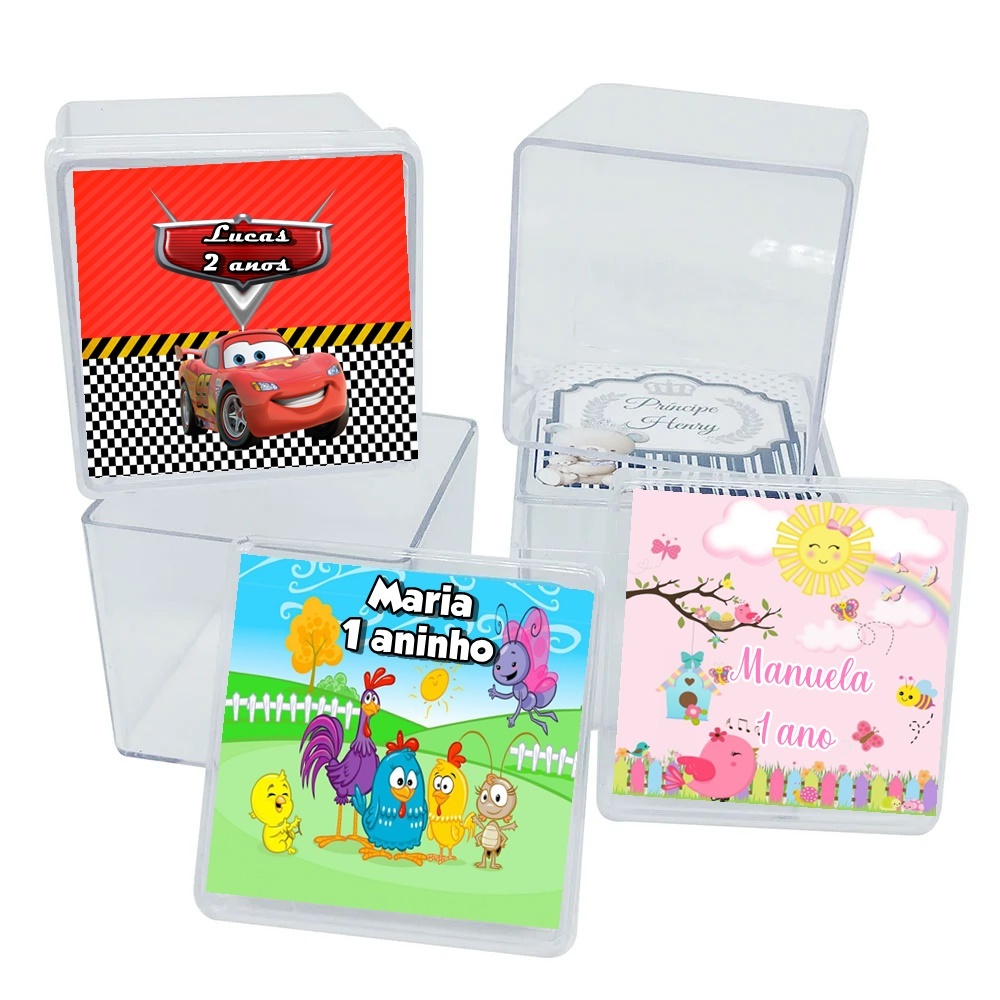 Caixinhas de acrílico 5x5 personalizadas - Todos os temas