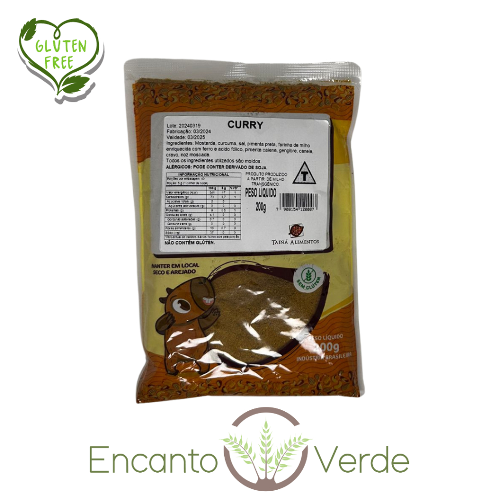 Curry sem glúten Tainá Alimentos - pacote 200g
