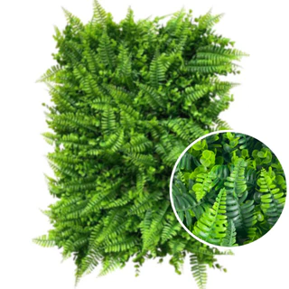 Placa Samambaia E Eucalipto Jardim Vertical Artificial Luxo