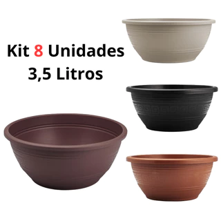 Kit 8 Vasos Cuia Rosa do Deserto 3,5 Litros Vasos Redondos