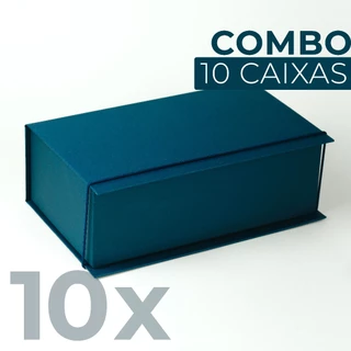 Combo 10 Caixas Cartonada Presente Modelo Livro 24x14x8 com Elástico (cod. 0013)
