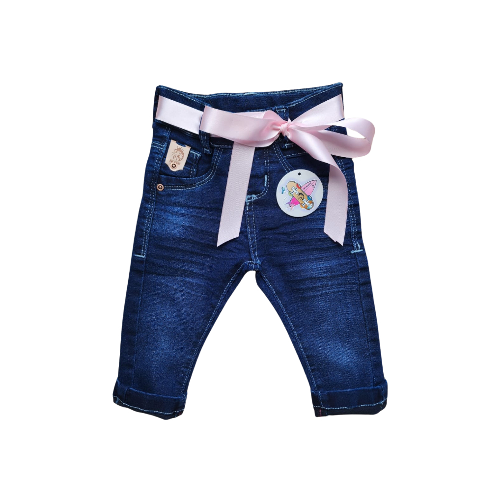 Jeans Beb CalÃ§a Jeans A Meses Calça Jeans Bebe Menina Com Laço