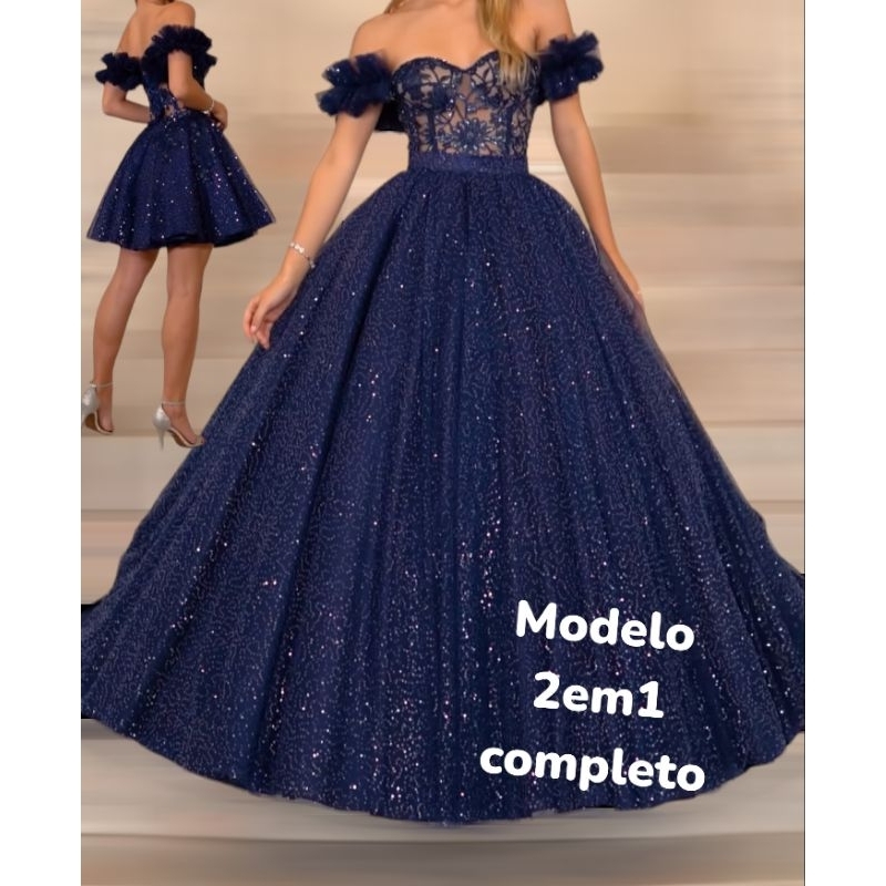 vestido debutante 2 em 1 sob medidas | Shopee Brasil