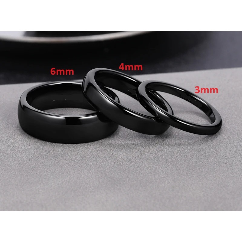 Aliança Anel Preto Black Aço Inox 3mm 4mm e 6mm