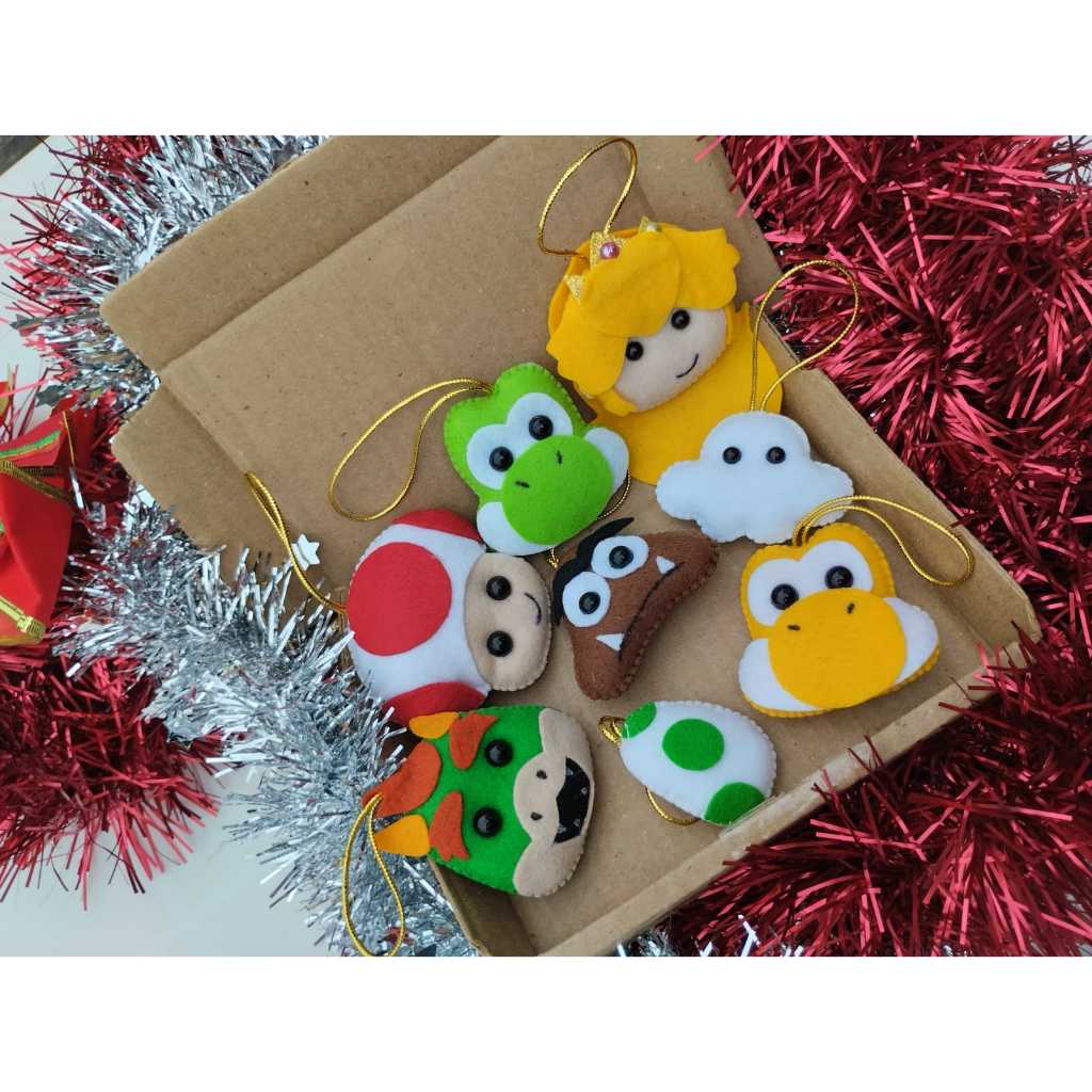 Kit Pingente de Natal 2024 Super Mário 2 feltro