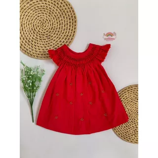 Vestido Colmeia De Abelha Festa Verão Bordado Menina Bebê