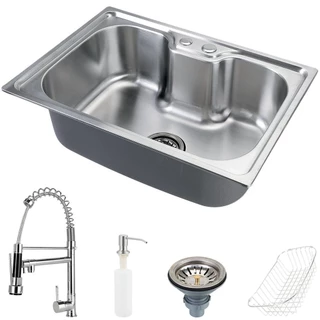 Cuba para cozinha gourmet pia aço inox com acessórios Nawa 60 cm e Torneira gourmet + Torneira Gourmet Monocomando