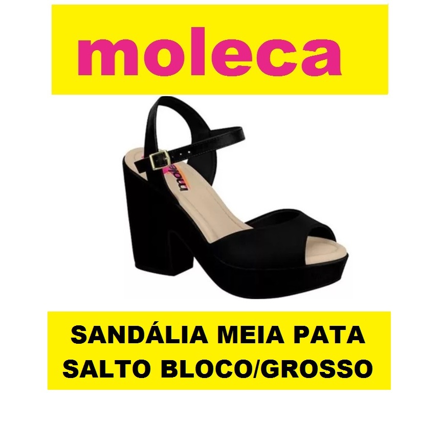 Calçados Femininos Sandalia Moleca Meia Pata Sandália MOLECA Meia