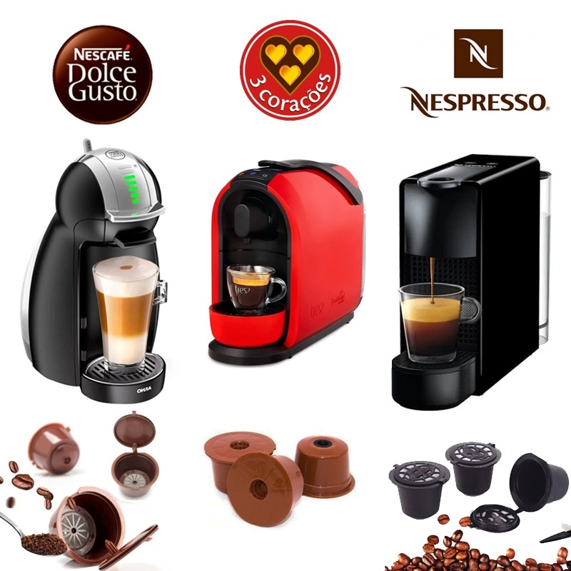 Cápsula café reutilizável Três Corações / Dolce Gusto / Nespresso