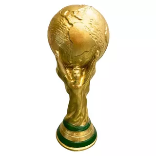1 Taça da Copa do Mundo em Resina Réplica Grande Dourada Decorativa